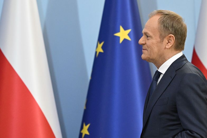 Warszawa, 19.03.2024. Premier Donald Tusk podczas konferencji prasowej po posiedzeniu rządu w siedzibie KPRM w Warszawie, 19 bm. (sko) PAP/Radek Pietruszka