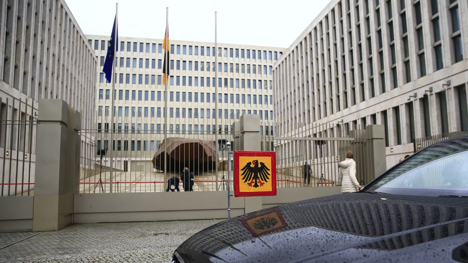 BERLIN, GERMANY - NOVEMBER 06:  Germany's Federal Intelligence Service (Bundesnachrichtendienst, or BND) building is seen during German President Frank-Walter Steinmeier's visit on November 06, 2019 in Berlin, Germany.  (Photo by Abdulhamid Hosbas/Anadolu Agency via Getty Images)