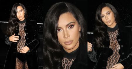 Kim Kardashian eksponuje silikonowy biust w przezroczystym kombinezonie