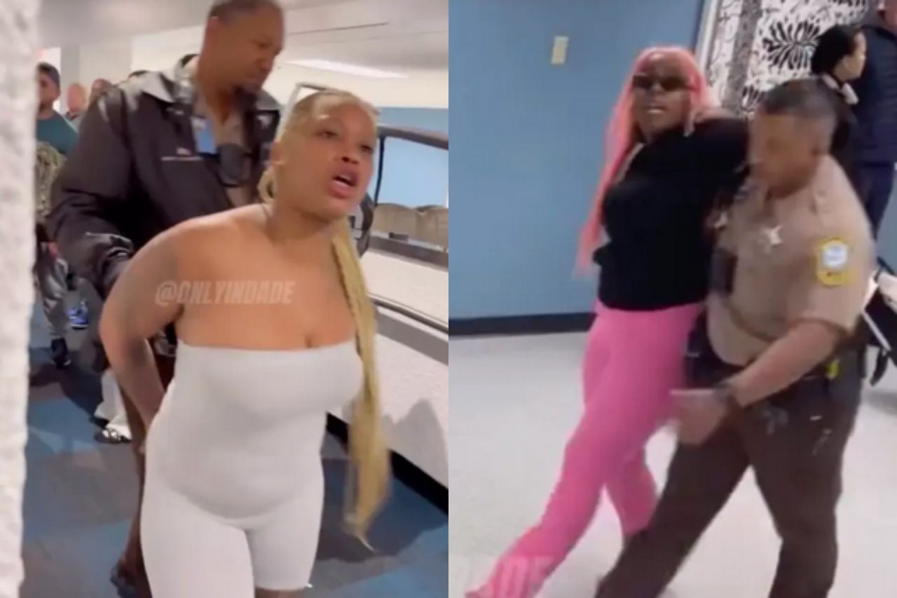 Awantura na lotnisku. Trzy kobiety w kajdankach