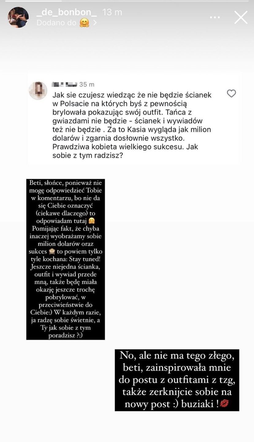 Dominika Serowska "wyjaśniła" internautkę