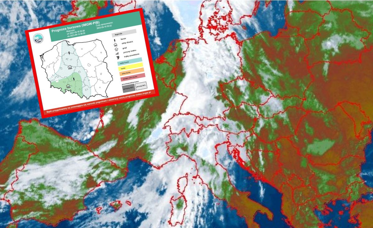 Pogoda. IMGW pokazał zdjęcie satelitarne frontu zbliżającego się do Polski