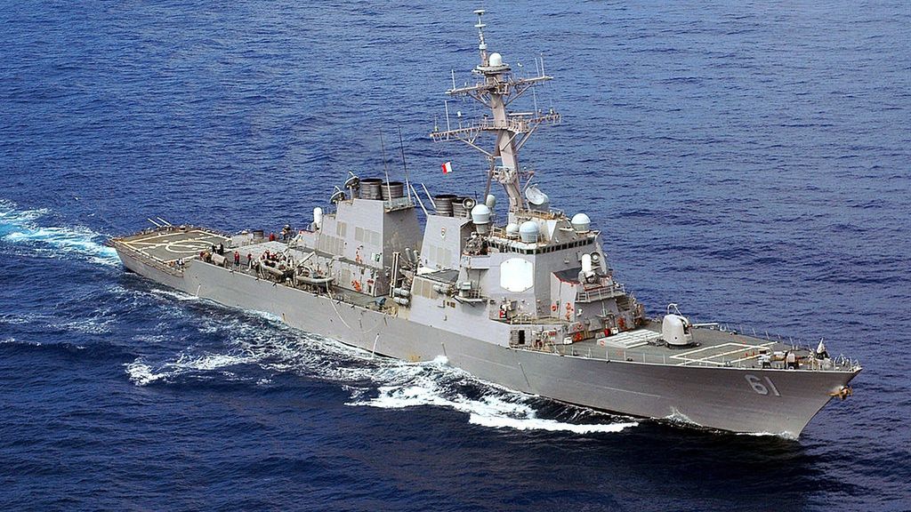 U.S. Navy Sets Destroyers On Standby For Possible Strike On Syria
AT SEA - SEPTEMBER 4, 2008:  In this handout released by the U.S. Navy, the U.S. Navy guided-missile destroyer USS Ramage (DDG 61) is underway in the Atlantic Ocean September 4, 2008 at sea. In a response to a alleged chemical weapons attack on its own people by the Syrian regime the USS Mahan, the USS Barry, the USS Ramage, and the USS Gravely, all Arleigh Burke-class destroyers carrying Tomahawk land-attack missiles, are en route or in position in the eastern Mediterranean for a possible strike on Syrian military assets on August 28, 2013.  (Photo by U.S. Navy via Getty Images)
U.S. Navy
Arleigh Burke-class, Tomahawk cruise missiles, attack, boat, defense, destroyers, military, missle, positioned, ship, syria