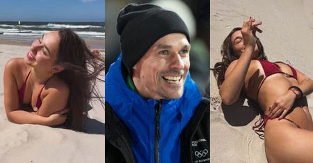 Otulona skąpym bikini UKOCHANA Piotra Żyły tarza się w piasku. Fajnie? (FOTO)