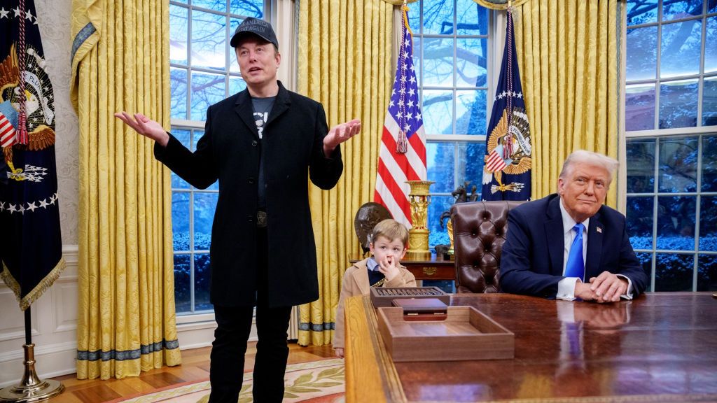 Elon Musk Joins President Trump For Signing Executive Orders In The Oval Office
WASHINGTON, DC - FEBRUARY 11: Tesla and SpaceX CEO Elon Musk, accompanied by U.S. President Donald Trump (R), and his son X Musk, speaks during an executive order signing in the Oval Office at the White House on February 11, 2025 in Washington, DC. Trump is to sign an executive order implementing the Department of Government Efficiency's (DOGE) "workforce optimization initiative," which, according to Trump, will encourage agencies to limit hiring and reduce the size of the federal government. (Photo by Andrew Harnik/Getty Images)
Andrew Harnik