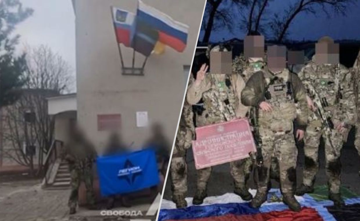 Russian volunteers in the town of Gorkowski