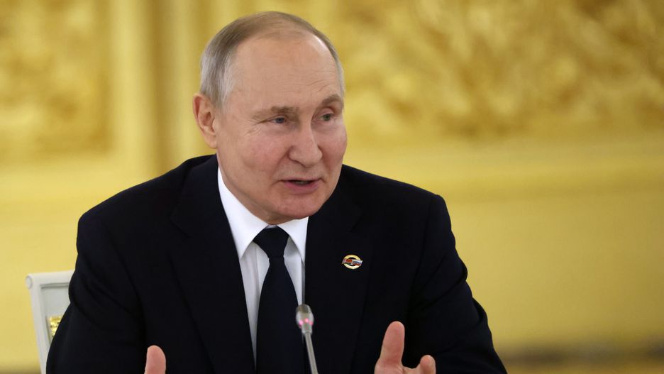 MOSCOW, RUSSIA - APRIL 6: (RUSSIA OUT) Russian President Vladimir Putin gives a speech during the summit of Russian-Belarussian Supreme State Council, at the Grand Kremlin Palace on April 6, 2023  in Moscow, Russia. Belarus President Lukashenko arrived in Moscow with a two-days visit to attend an annual Russian-Belarussian Summit. (Photo by Contributor/Getty Images)
