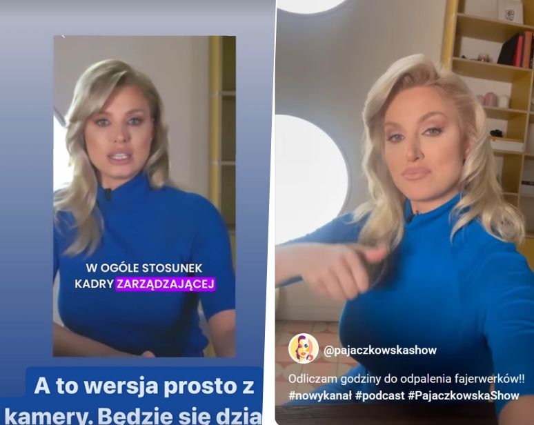 Karolina Pajączkowska w pierwszym odcinku swojego programu 