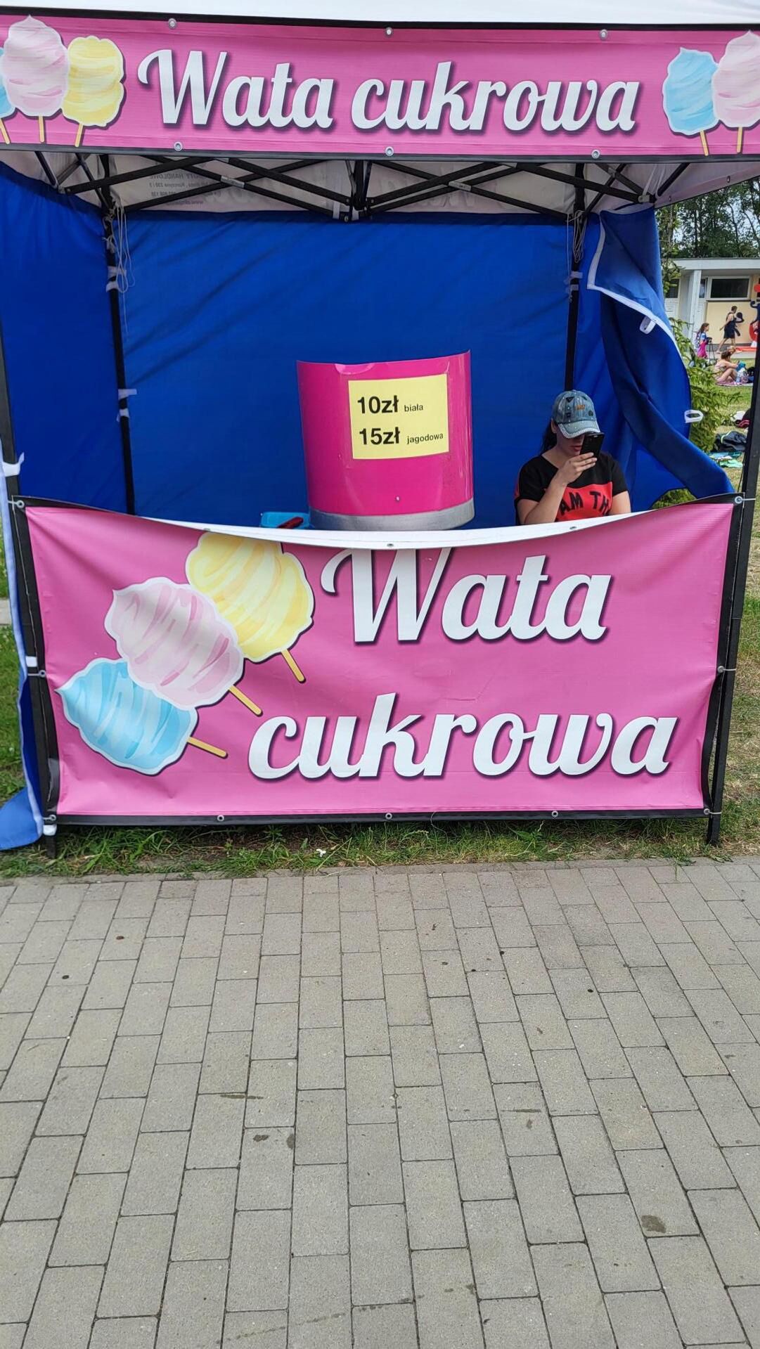 Ceny waty cukrowej w parku wodnym Moczydło w Warszawie