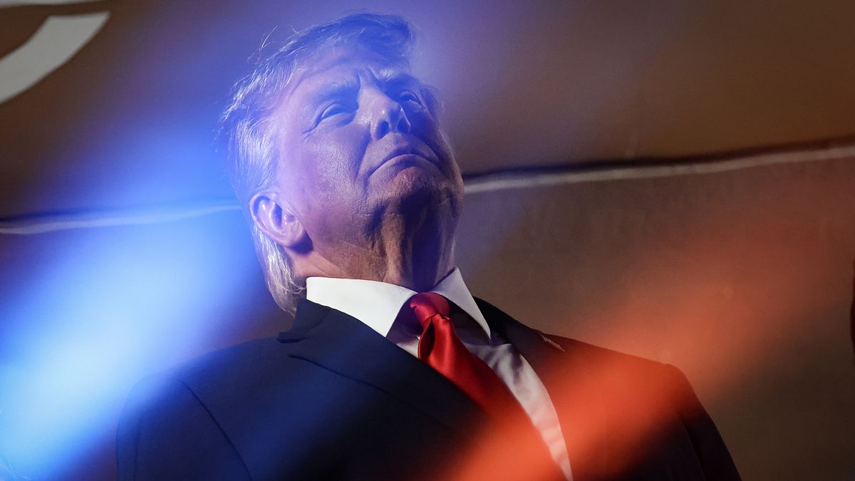 NEW YORK, NEW YORK - JUNE 08: U.S. President Donald Trump watches the start of Game 3 of the NBA Finals between New York Knicks and San Antonio Spurs at Madison Square Garden on June 8, 2026 in New York City. Fans attending the game expressed frustration at the heightened security measures put in place for the president’s attendance.  (Photo by Samuel Corum/Getty Images)
