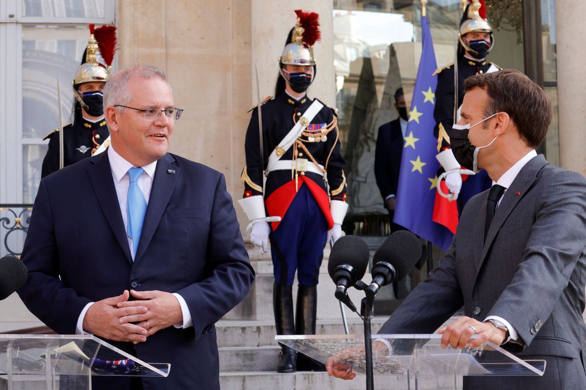 Konflikt Australia-Francja. Emmanuel Macron i Scott Morrison