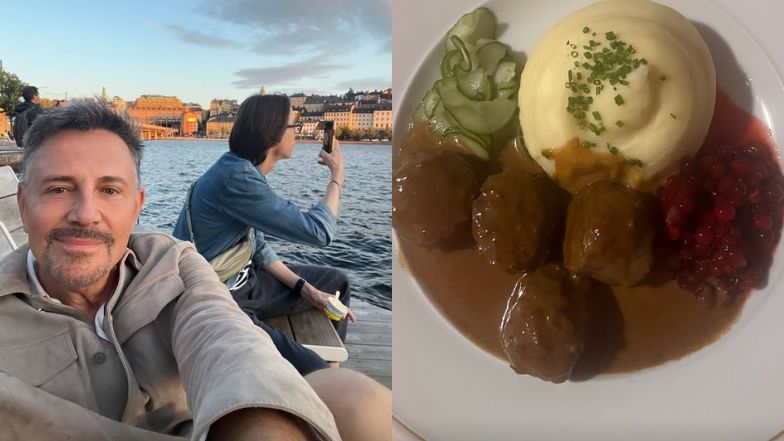 Krzysztof Ibisz w Sztokholmie z synem