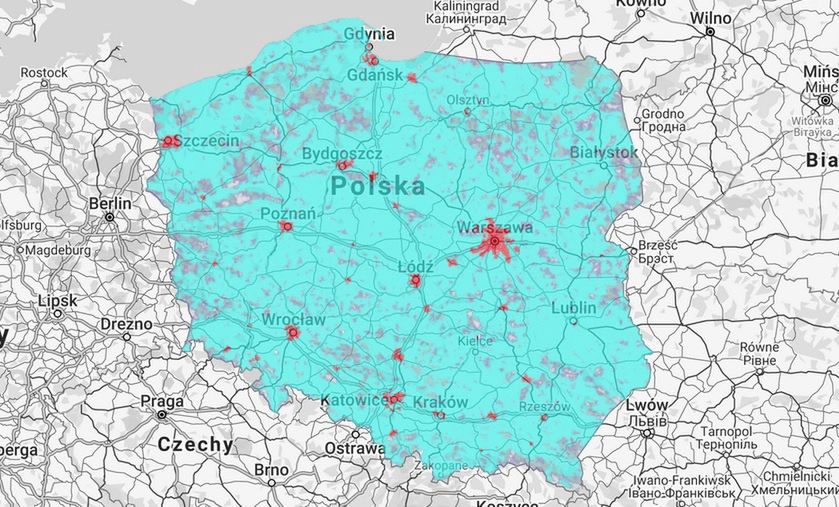 Zasięg sieci 5G w Plusie