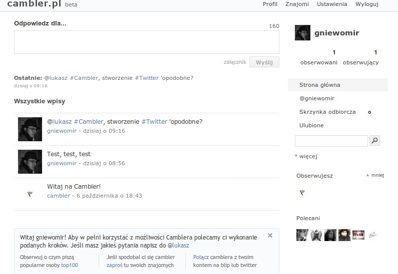 Cambler, czyli polski Twitter? 2
