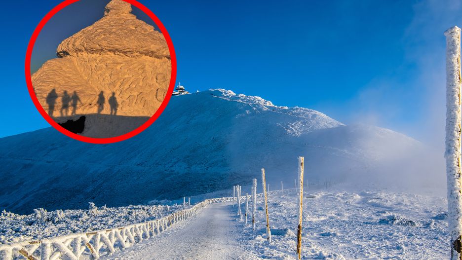 Zimowa sceneria na Śnieżce
