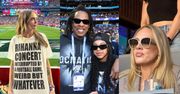 Gwiazdy śledzą popisy Rihanny na finale Super Bowl: Adele, Jay-Z z córką, Cara Delevingne, Elon Musk... (ZDJĘCIA)