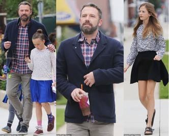 Zadbany Ben Affleck zabrał dzieci do kościoła. Córka wyrosła na piękną dziewczynę!