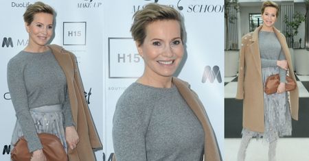 Uśmiechnięta rozwódka Paulina Smaszcz-Kurzajewska pozuje na ściance (FOTO)