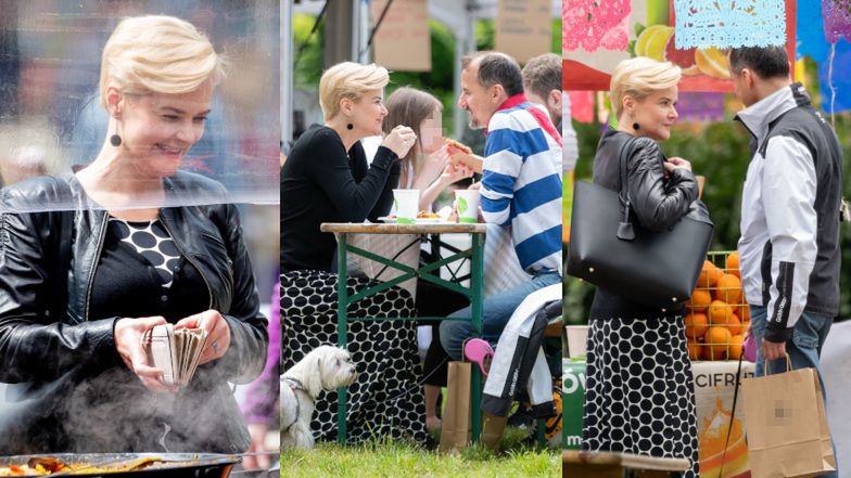 Monika Zamachowska na straganie z Konradem Wojterkowskim