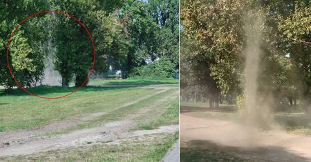 Diabełek pyłowy uchwycony w centrum Lublina. Niecodziennie zjawisko zaskoczyło przechodniów [NAGRANIE]