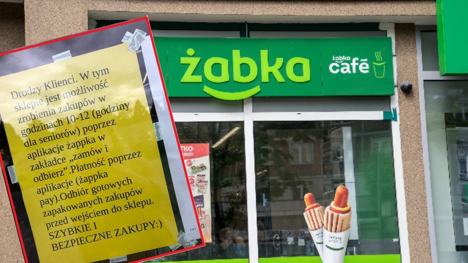 Informacja na drzwiach jednej z Żabek