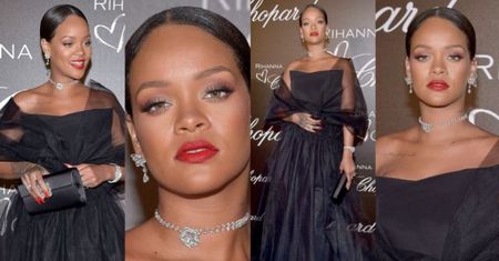 Tiulowa Rihanna pozuje w Cannes