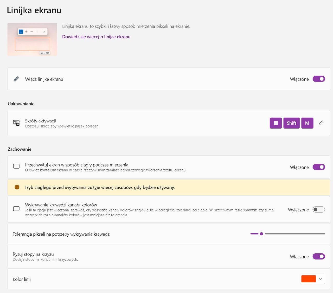 Linijka ekranu w PowerToys