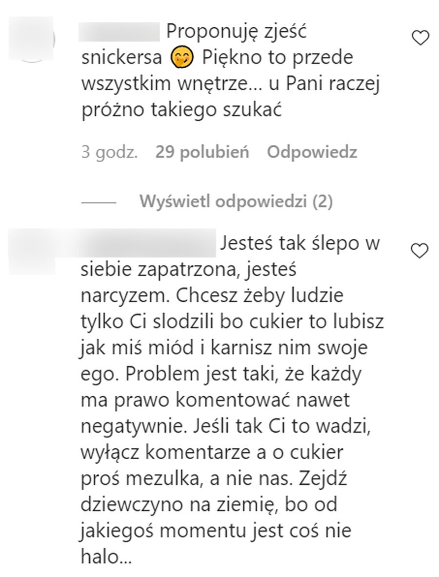 Internauci komentują post Agnieszki Kaczorowskiej 
