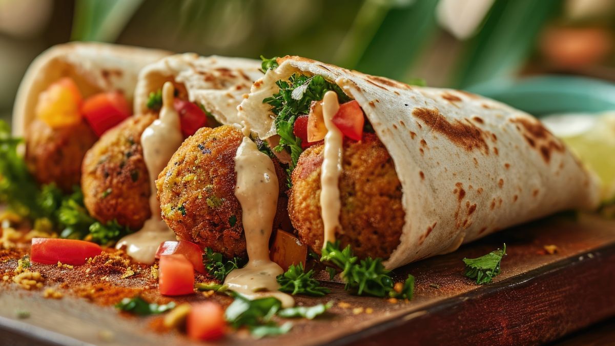 Tortilla z domowym falafelem