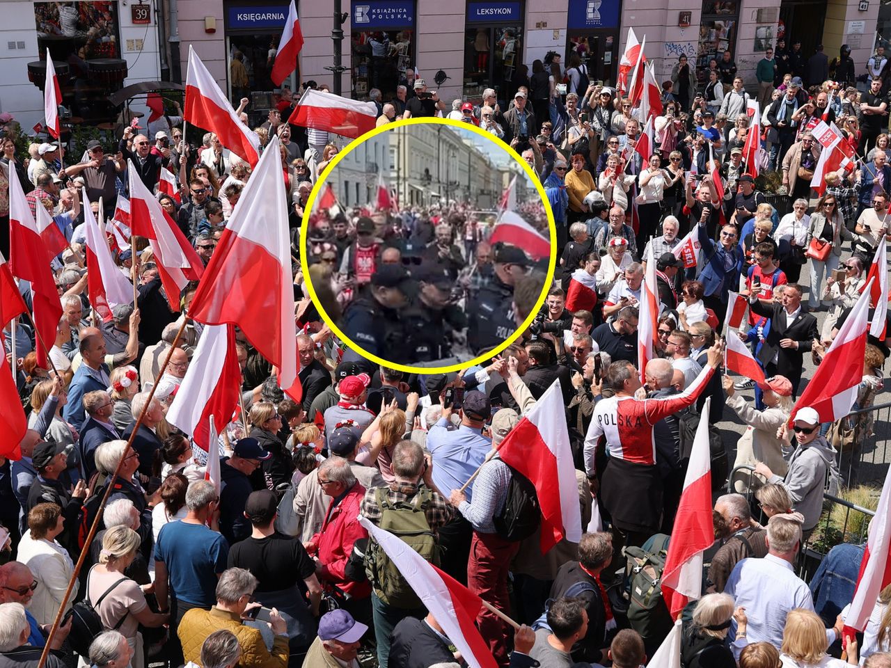 Scena na marszu Nawrockiego. Policja wyniosła mężczyznę