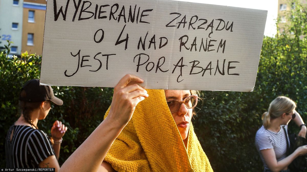 Protest przed spółdzielnią mieszkaniową