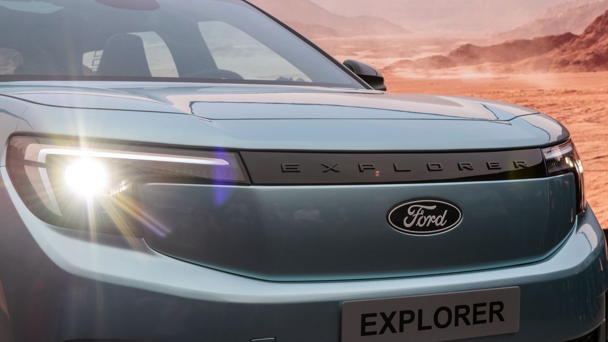 The Ford Motor Co. Explorer electric sport utility vehicle (SUV) during its launch in London, UK, on Tuesday, March 21, 2023. Ford will build it at the EV campus in Cologne, Germany, where it's invested $1 billion as part of broader plans to transition its European passenger car lineup entirely to electric models by the end of the decade. Photographer: Chris J. Ratcliffe/Bloomberg via Getty Images