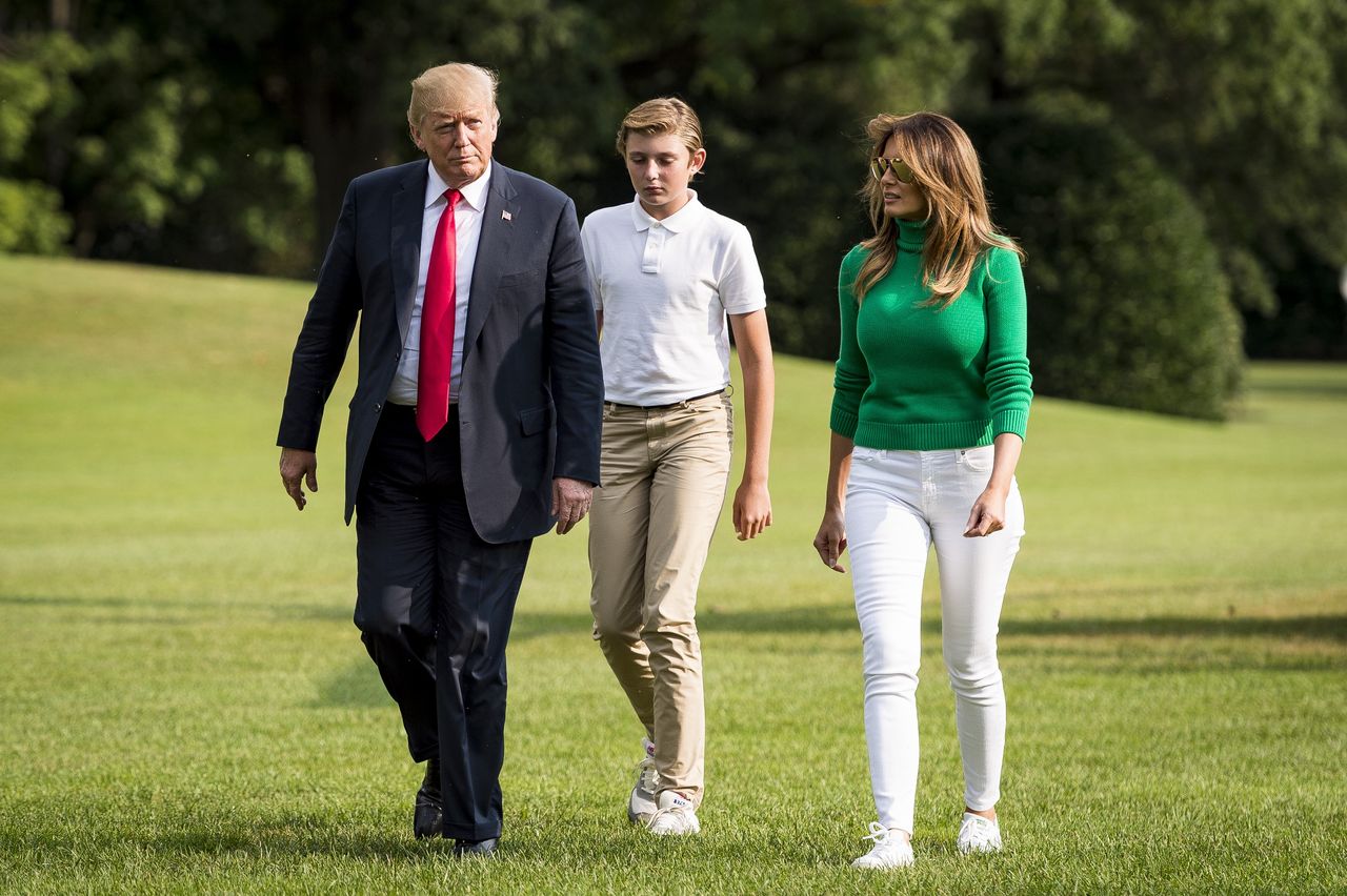 Donald Trump, Melania Trump and Barron Trump