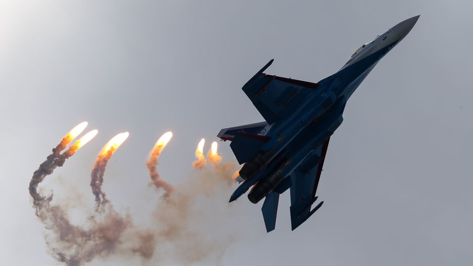 Army 2021 International Military and Technical Forum outside Moscow
MOSCOW REGION, RUSSIA - AUGUST 24, 2021: A Sukhoi Su-35S fighter jet of the Russkiye Vityazi [Russian Knights] aerobatic team performs at the Army 2021 International Military and Technical Forum in Patriot Military Park in the town of Kubinka, 61km west of Moscow. Marina Lystseva/TASS,Image: 628559269, License: Rights-managed, Restrictions: , Model Release: no, Credit line: Marina Lystseva / TASS / Forum
Marina Lystseva / TASS / Forum
Army2021: Russian Army, army, military, armed forces, equipment, hardware, technology, system, armament, weapon, defense, aviation, warplane, aircraft, flight, air show, category_code_war, 628560186