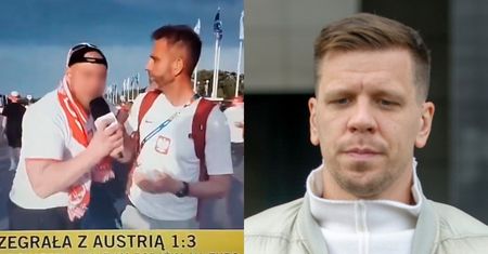 Skandaliczne zachowanie kibica w TVN24. Mężczyzna wtargnął przed kamerę i OBRZUCIŁ BLUZGAMI Szczęsnego. Oberwał też sam reporter