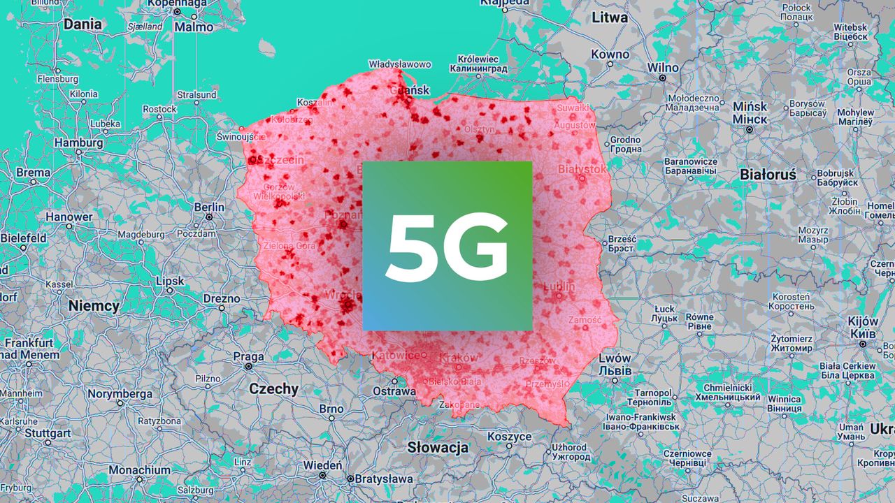 Mapa zasięgu 5G w Plusie