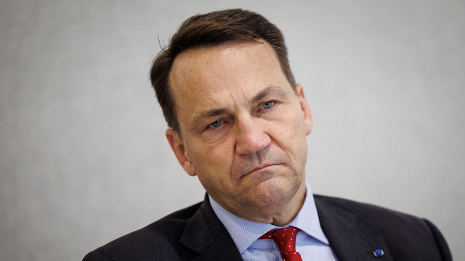 Radoslaw Sikorski, Poland's foreign minister, during an interview in Washington, DC, US, on Friday, Sept. 20, 2024. Poland will ask the European Commission to adjust its recommendations for budget deficit cuts in the coming years due to rebuilding costs after floods hit the country's southwest. Photographer: Ting Shen/Bloomberg via Getty Images