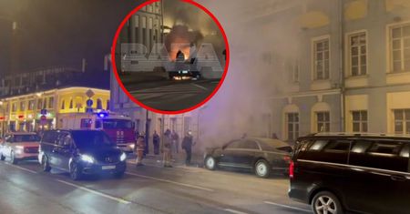 Aurus Senat spłonął. To "duma" Rosji. Należał do floty Putina
