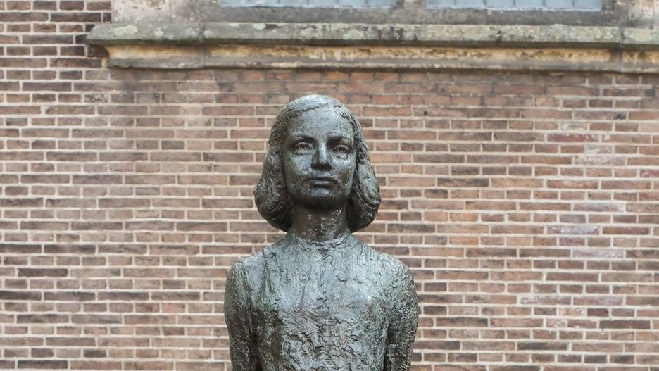 Anna Frank statue in Utrecht, Netherlands