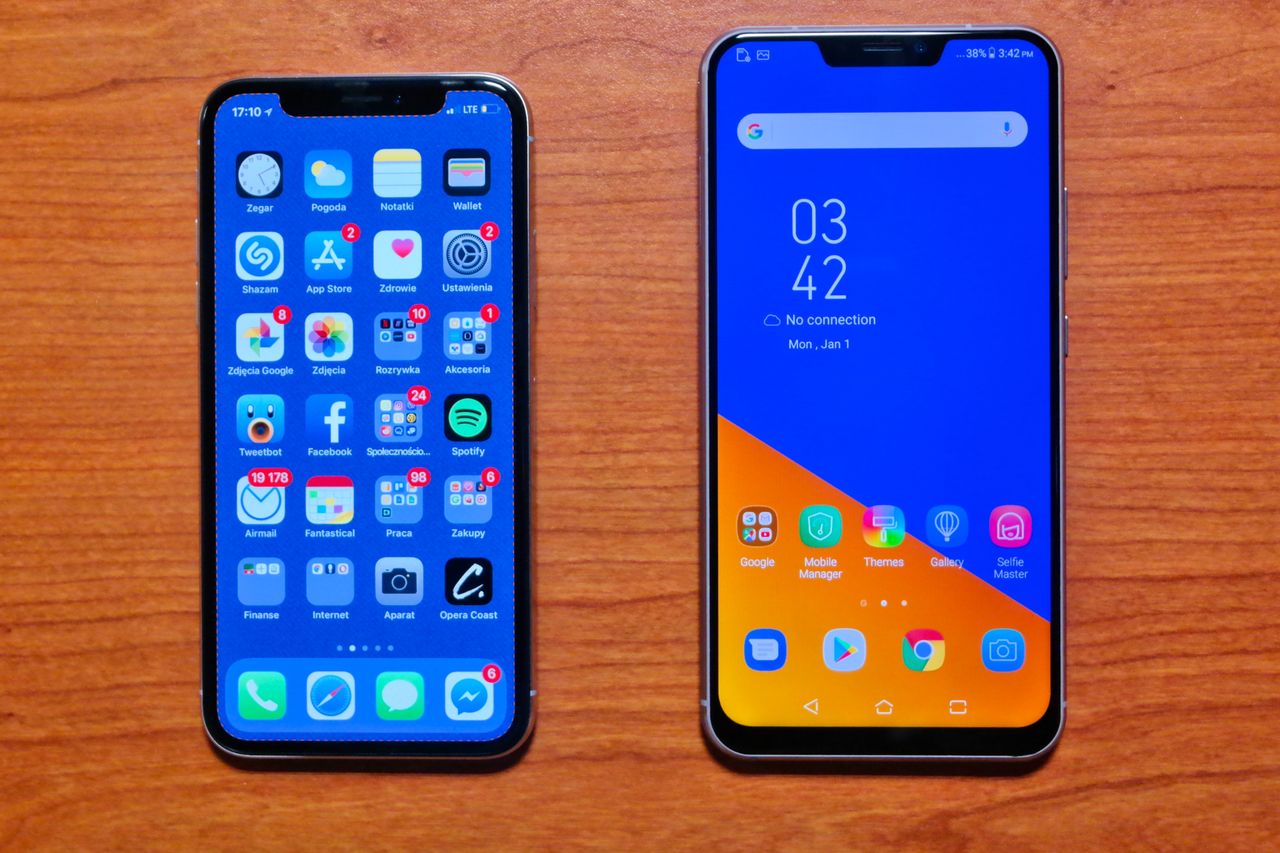 iPhone X i ASUS ZenFone 5 - znajdź 3 róznice