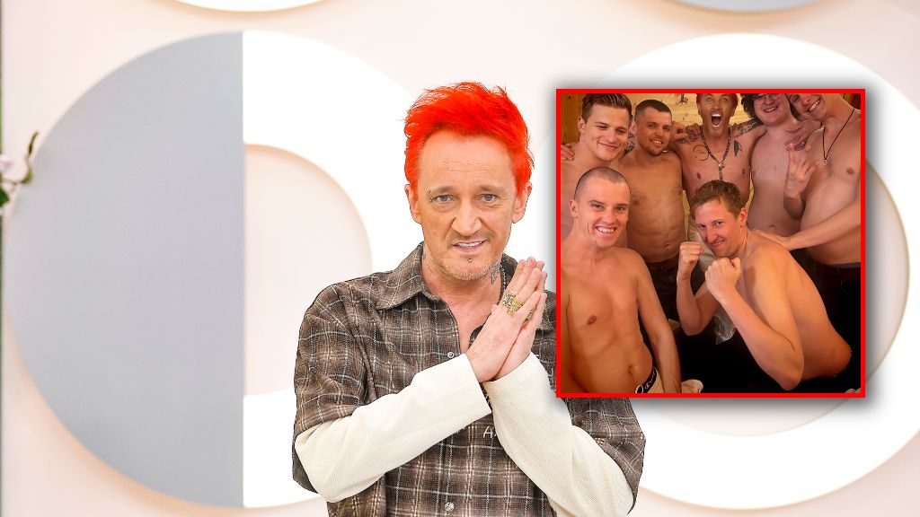 Michał Wiśniewski topless z kolegami