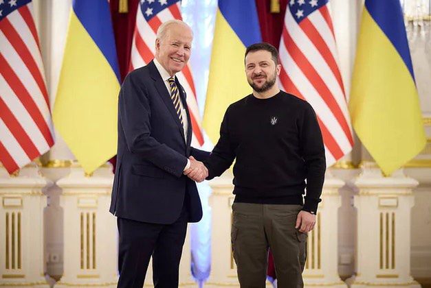 Joe Biden i Wołodymyr Zełenski w Kijowie