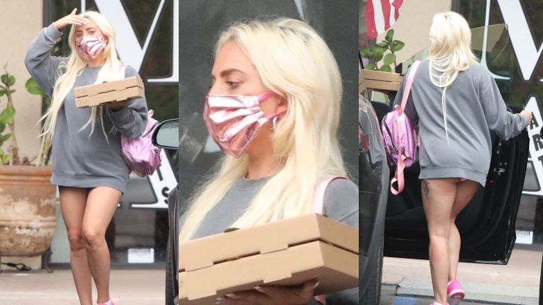 Wyluzowana Lady Gaga ŚWIECI POŚLADKAMI na ulicy, szykując się do spałaszowania pizzy (ZDJĘCIA)