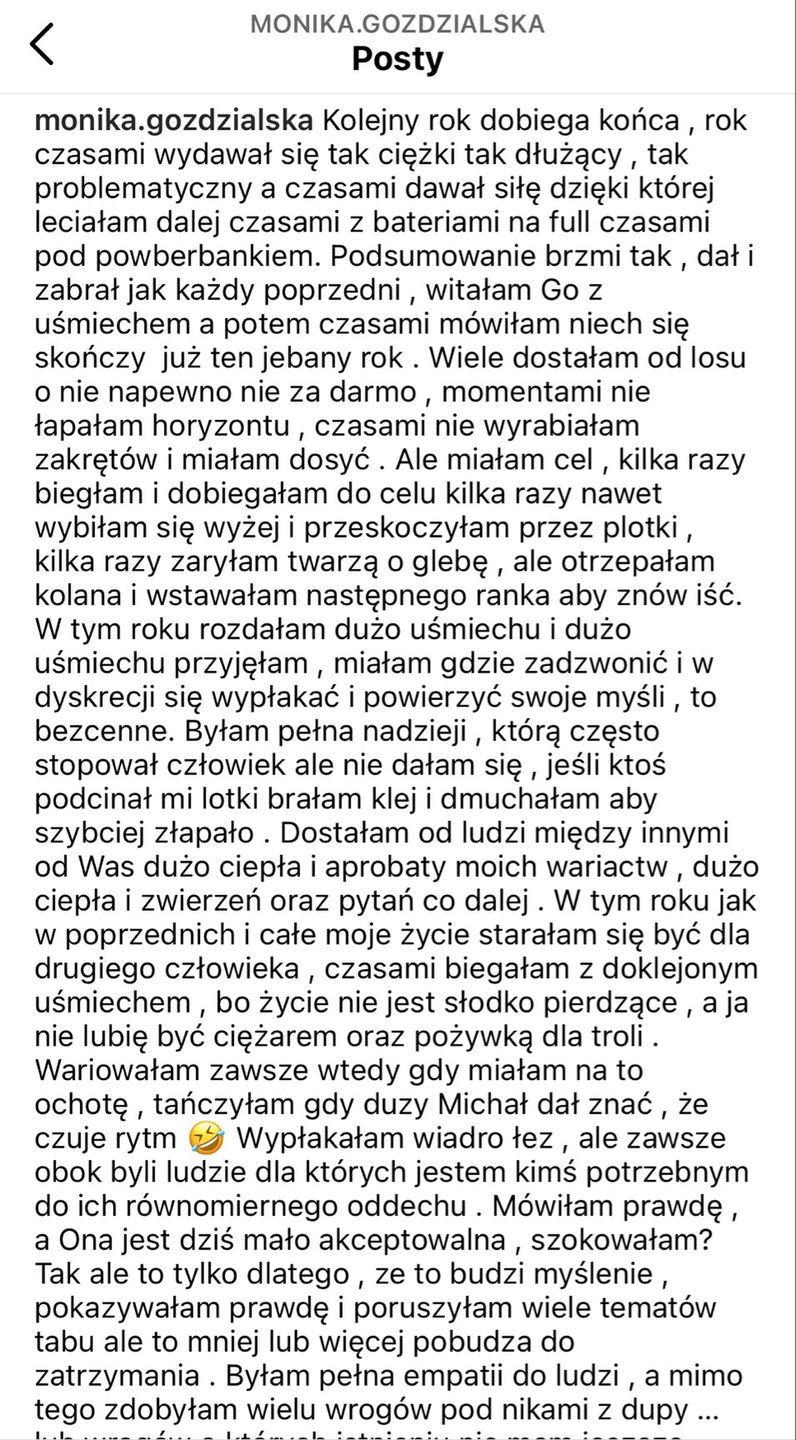 Monika Goździalska podsumowała 2021 rok 
