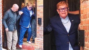Elton John wybrał się z mężem na świąteczny shopping. Artysta potrzebował POMOCY przy wyjściu ze sklepu (FOTO)