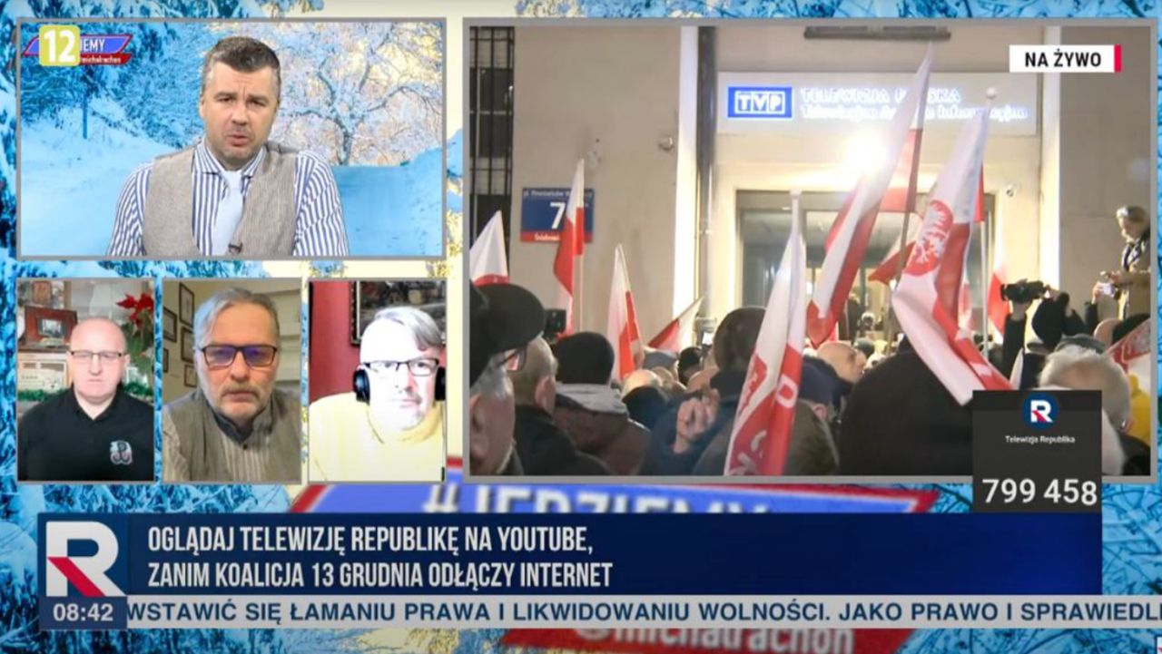 Wymowna belka na antenie TV Republika w programie Michała Rachonia "#Jedziemy"
