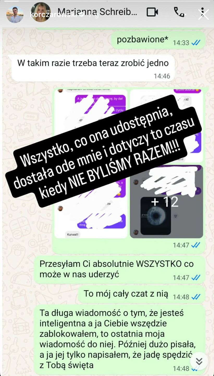 Korczarowski reaguje na zarzuty Schreiber o rzekomą zdradę