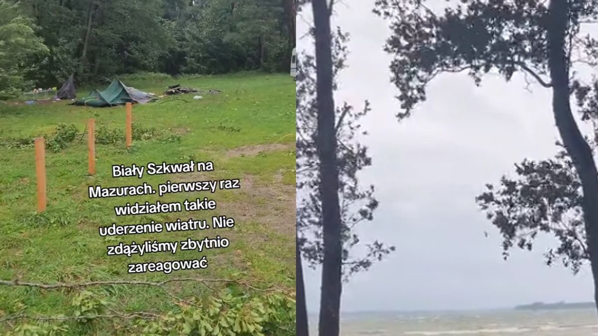 Użytkownik TikToka pokazał skutki silnego wiatru na Mazurach
