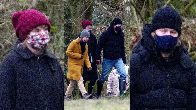 Taylor Swift spaceruje za rękę z ukochanym i jego matką po londyńskim parku (ZDJĘCIA)