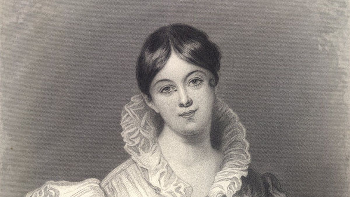 Letitia Elizabeth Landon, portret według obrazu Maclise’a. Fragment.
